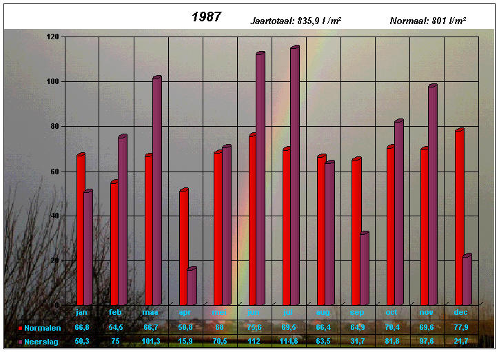 neerslaggrafiek 1987