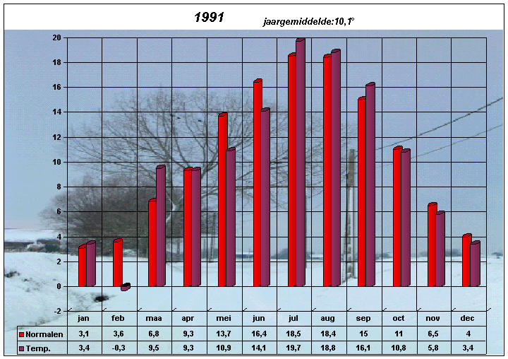 temperatuurgrafiek 1991